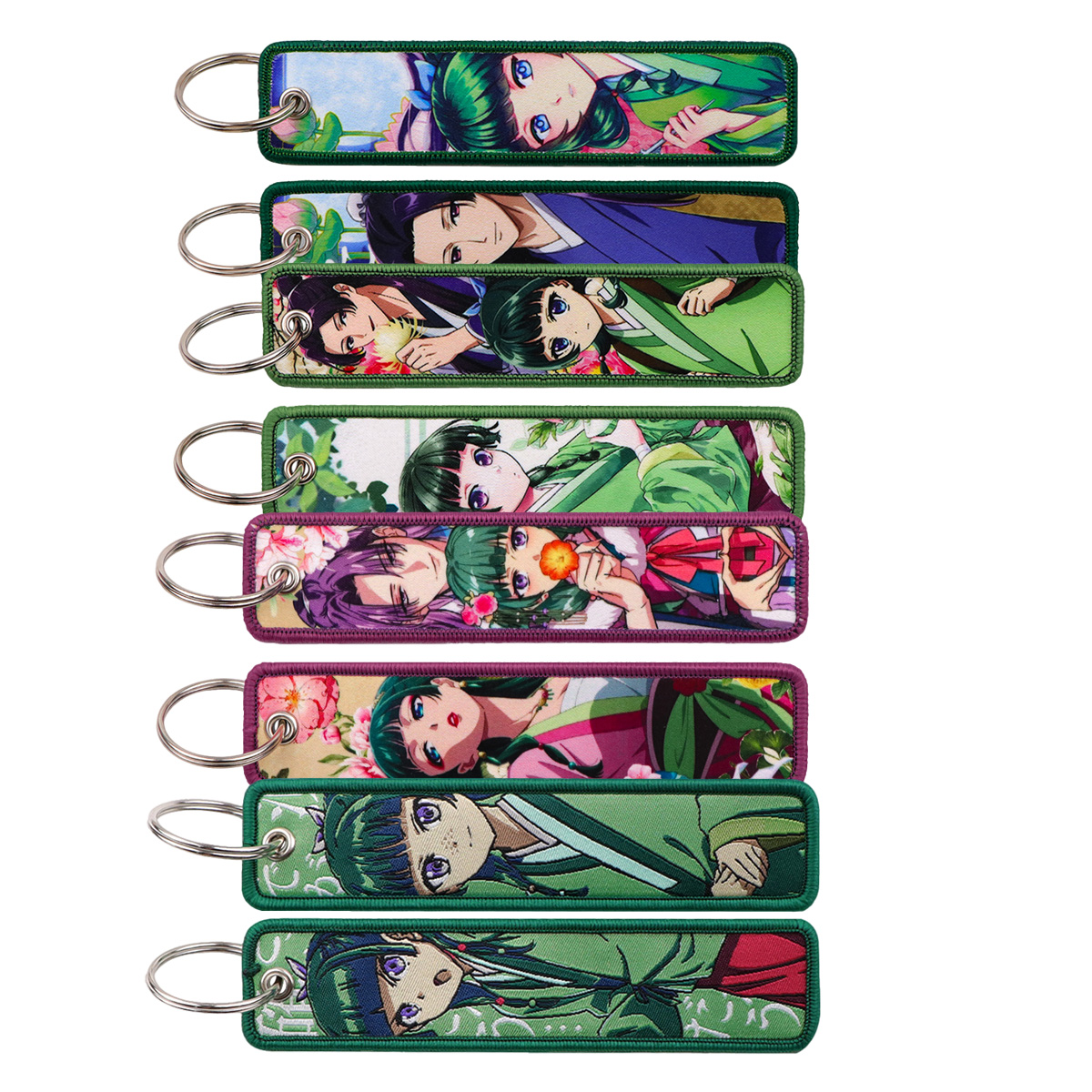 Embroidery Bag - พวงกุญแจปักลายภาพสาวอนิเมะสไตล์วินเทจแบบตะวันออก 1 ชิ้น สายคล้องกุญแจสวยงามสำหรับกระเป๋าถือ กระเป๋าเป้ ของตกแต่งแฟชั่น