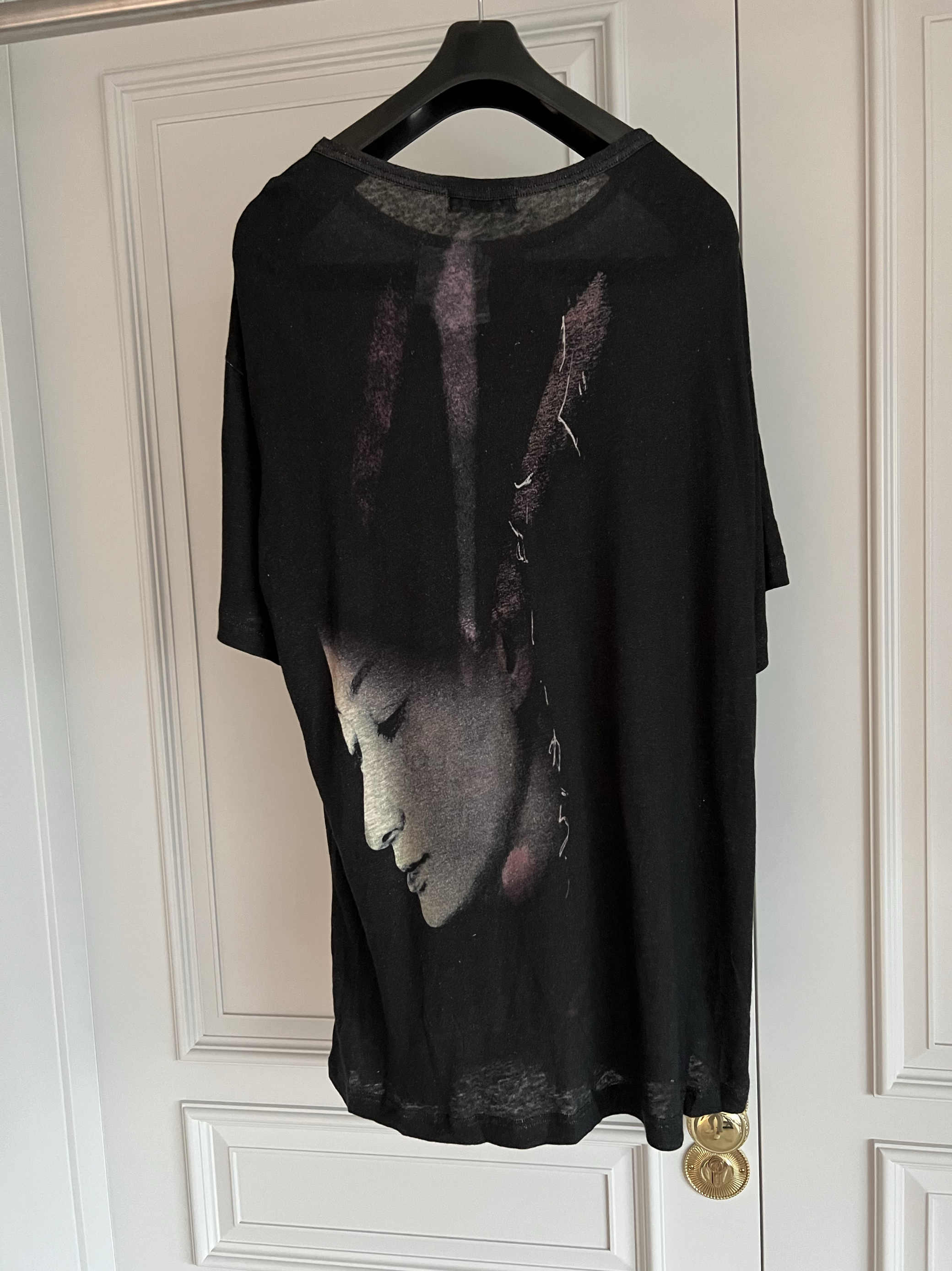 Linen Fabric Natural - TOP-YAMAMOTO Original Design: เสื้อยืดแขนสั้นพิมพ์ลายพร้อมผ้าฝ้ายลินินแท้จากธรรมชาติ สีน้ําเงินญี่ปุ่น