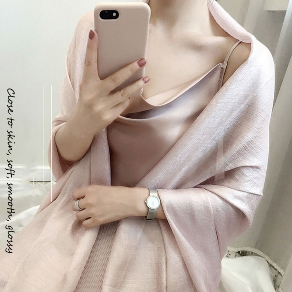Linen Fabric Natural - ผ้าพันคอผ้าลินินสำหรับผู้หญิงผ้าพันคอสีเดียวแฟชั่นผ้าพันคอกันแดดสำหรับผู้หญิงผ้าลินินขนาด180x85ซม. ฮิญาบขนาดใหญ่พิเศษ