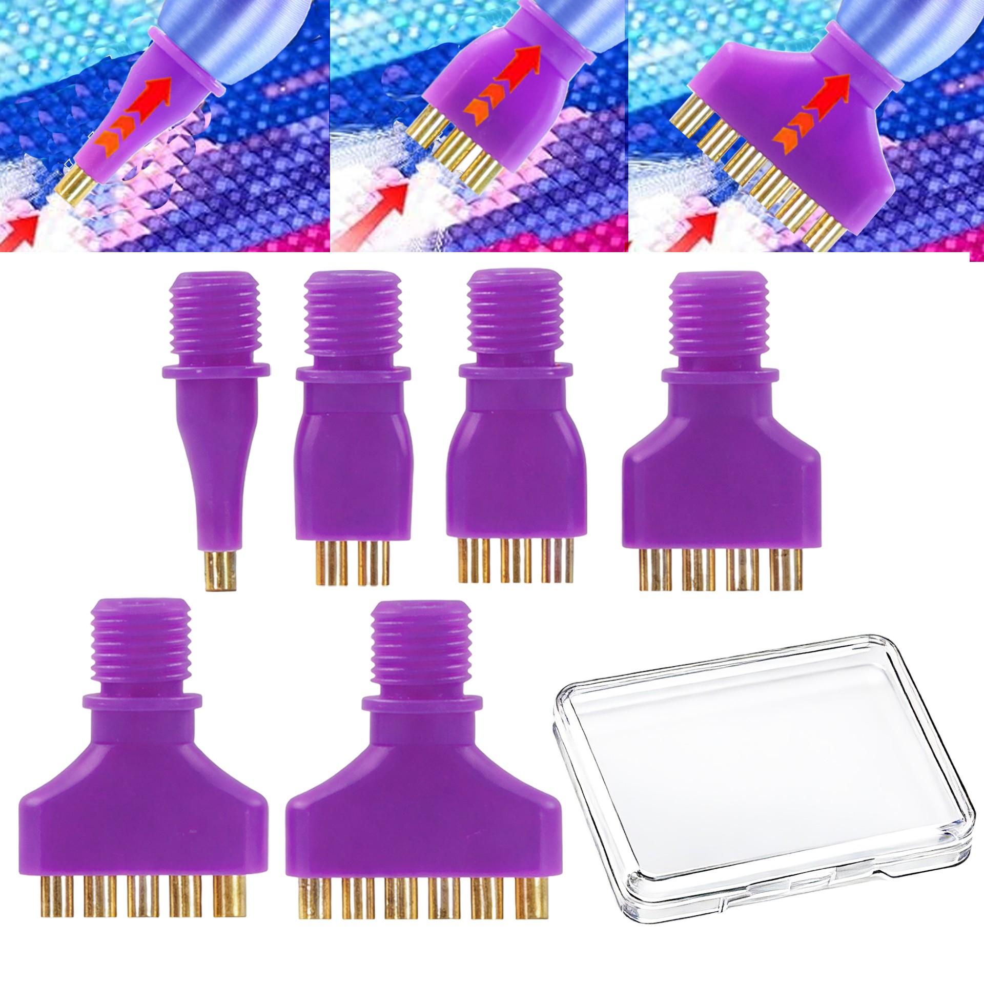 Embroidery Needle Pen - ชุดหัวปากกาสุญญากาศสำหรับงานเพ้นท์เพชร 1/2/3/4/5/6 ชิ้น, ชุดเปลี่ยนหัวปากกาสำหรับงานเพ้นท์เพชร: ประกอบด้วยหัวปากกาสำรอง 6