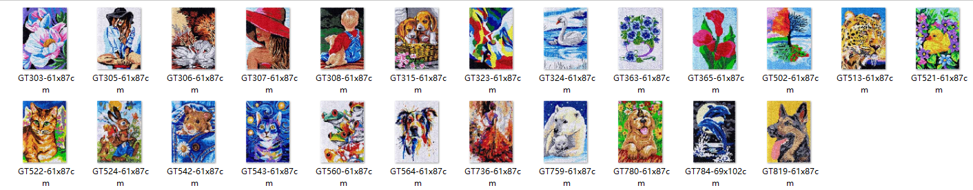 Printed Embroidery Kit - ดอกไม้ใหม่ latch hook kit พรมผ้าใบพิมพ์ Latch