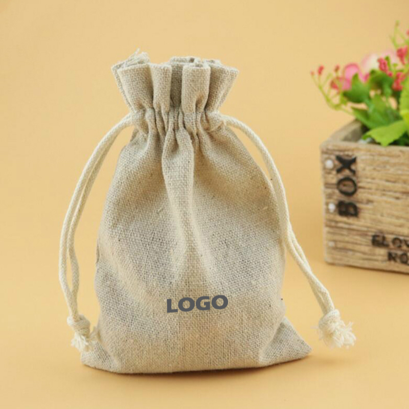 Linen Fabric Natural - 50PCS ผ้าลินินกระเป๋าสตางค์กระเป๋าเครื่องประดับกระเป๋าเครื่องสําอาง/จัดเก็บ/งานแต่งงาน/บรรจุ/ของขวัญ/ต่างหู/ลูกปัดกระสอบธรรมชาติสีพิมพ์โลโก้