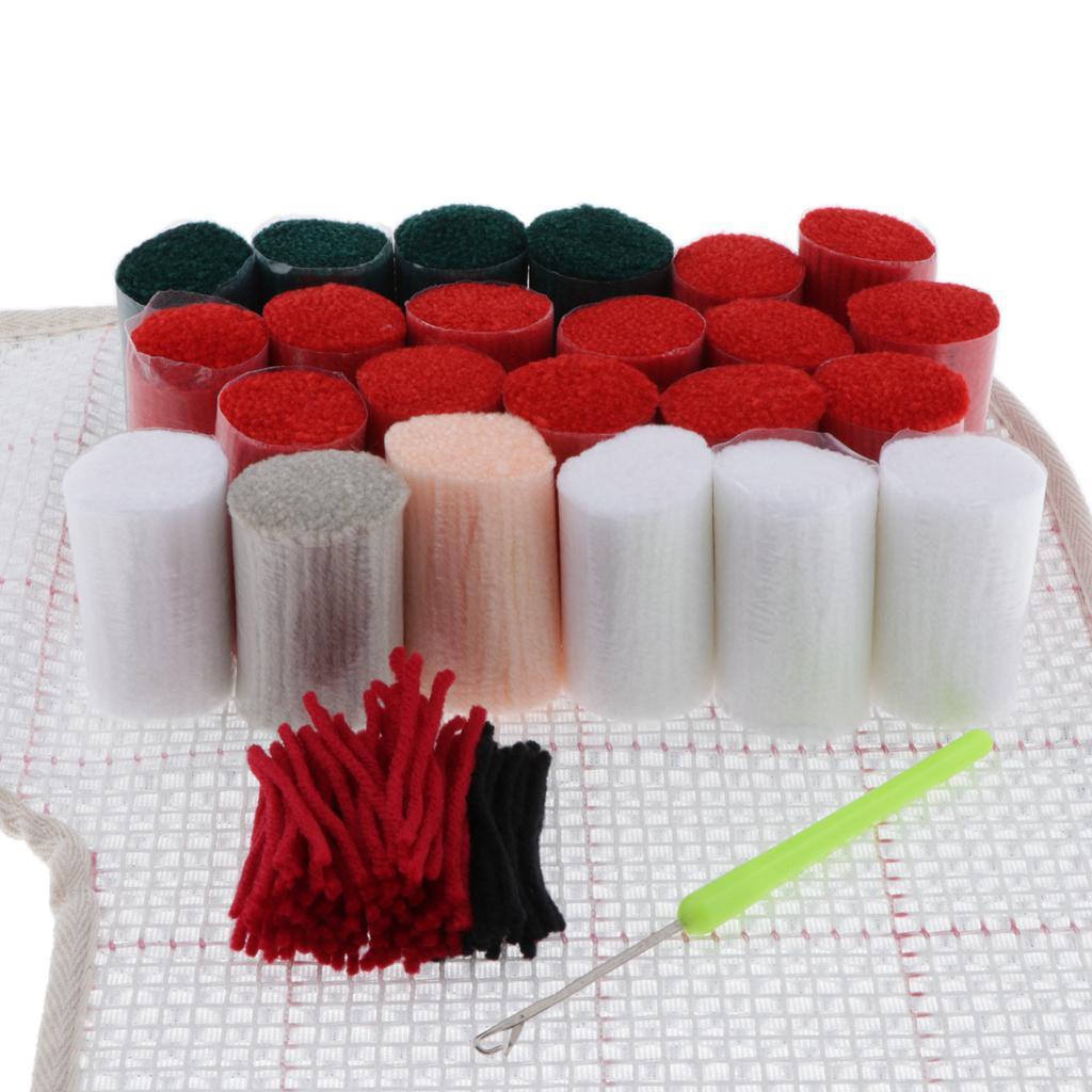 Embroidery Kit Set - ชุดอุปกรณ์ถักพรมลายถุงเท้าสุดน่ารัก ชุดงานฝีมือ DIY สำหรับตกแต่งพรมและเบาะในห้องนั่งเล่น