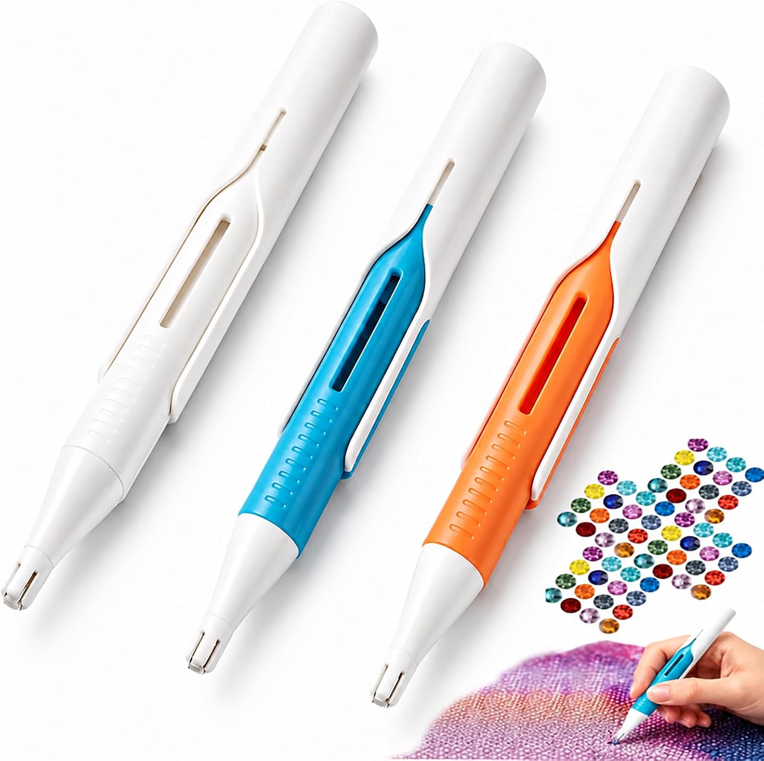 Embroidery Needle Pen - เครื่องจ่ายเม็ดเพชรสำหรับงานเพ้นท์เพชรแบบอัตโนมัติสำหรับดอกสว่านกลมขนาด 2.8 มม. ปากกาเพ้นท์เพชรที่ทนทานสำหรับเครื่องมือและชุดงานศิลปะเพชร