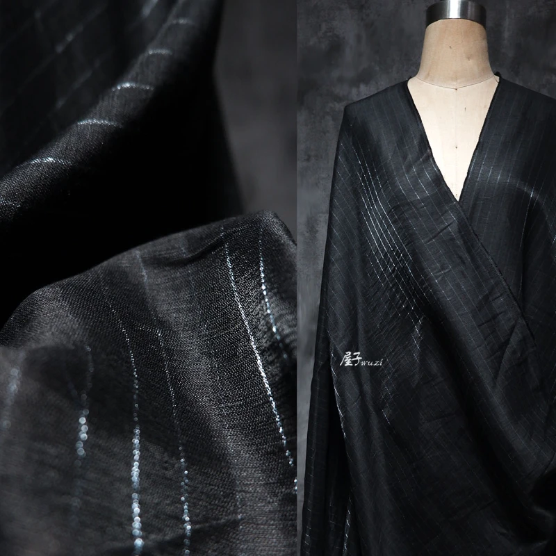 Linen Fabric Natural - ผ้าลินินธรรมชาติ Dark ลายผ้าสําหรับเสื้อผ้าแฟชั่นเสื้อขายส่งผ้าเครื่องแต่งกาย DIY เย็บวัสดุ