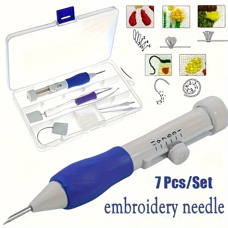 Embroidery Kit Set - ชุดเครื่องมือเย็บปักถักร้อย 7 ชิ้น สำหรับงานถักมือและเย็บผ้า ชุดเข็มเย็บปักถักร้อยวิเศษ พร้อมอุปกรณ์ปิดผนึก