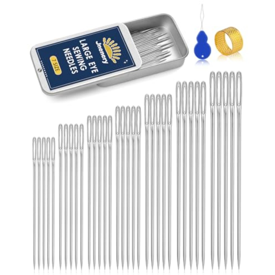 Embroidery Needle - เข็มเย็บผ้าขนาดใหญ่ 7 ขนาด เข็มสแตนเลสสำหรับเย็บมือ หนัง งานปัก
