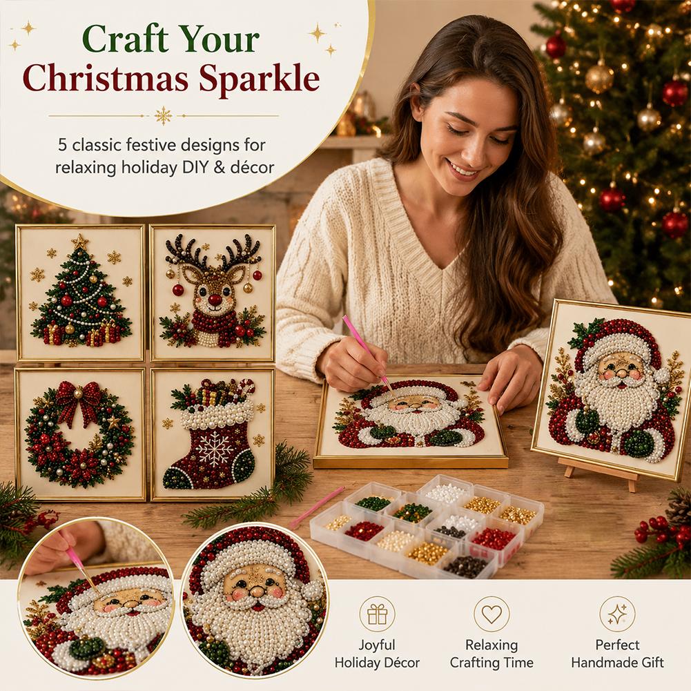 ชุดงานฝีมือ DIY ภาพปักลูกปัดรู - Embroidery Xmas บทวิจารณ์และราคา