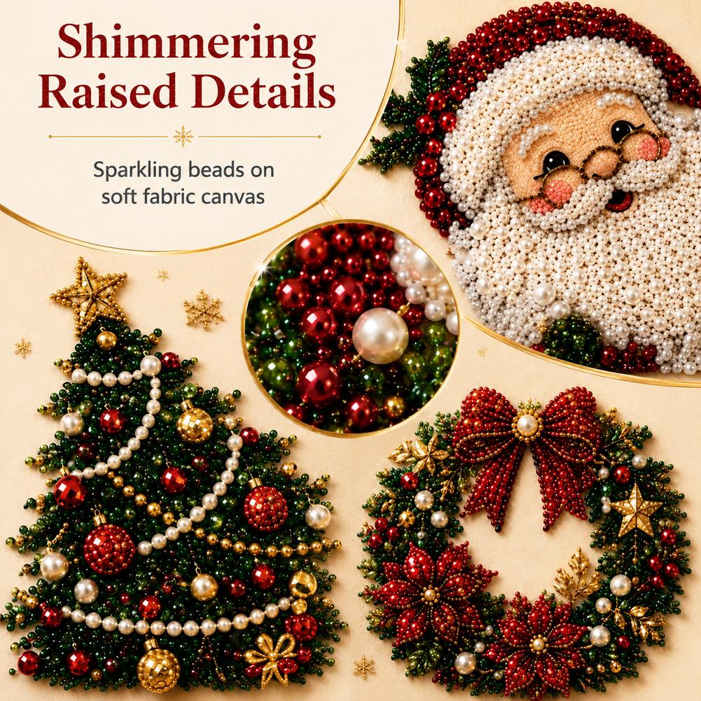ชุดงานฝีมือ DIY ภาพปักลูกปัดรู - Embroidery Xmas บทวิจารณ์และราคา