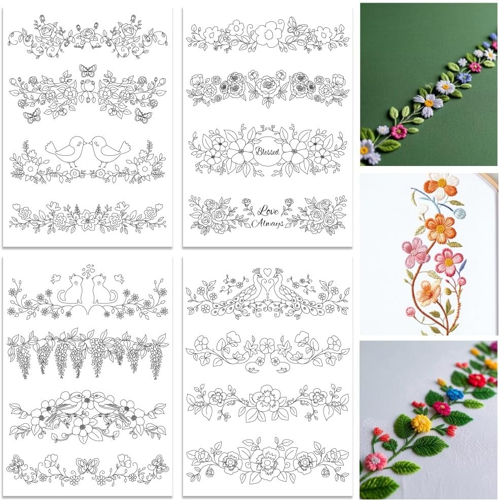 ORIGACH แผ่นรองลายปักละลายน้ำไ - Embroidery Design Patterns Flowers บทวิจารณ์และราคา