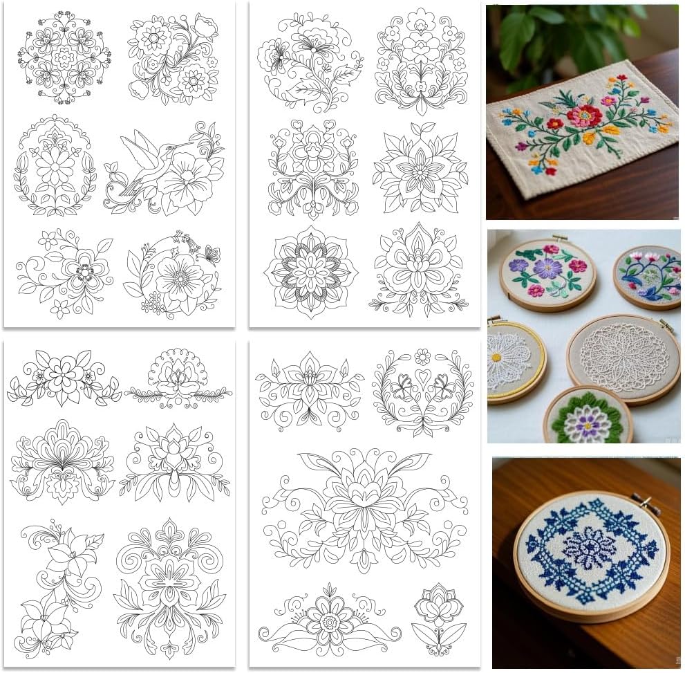 ORIGACH แผ่นรองลายปักละลายน้ำไ - Embroidery Design Patterns Flowers บทวิจารณ์และราคา