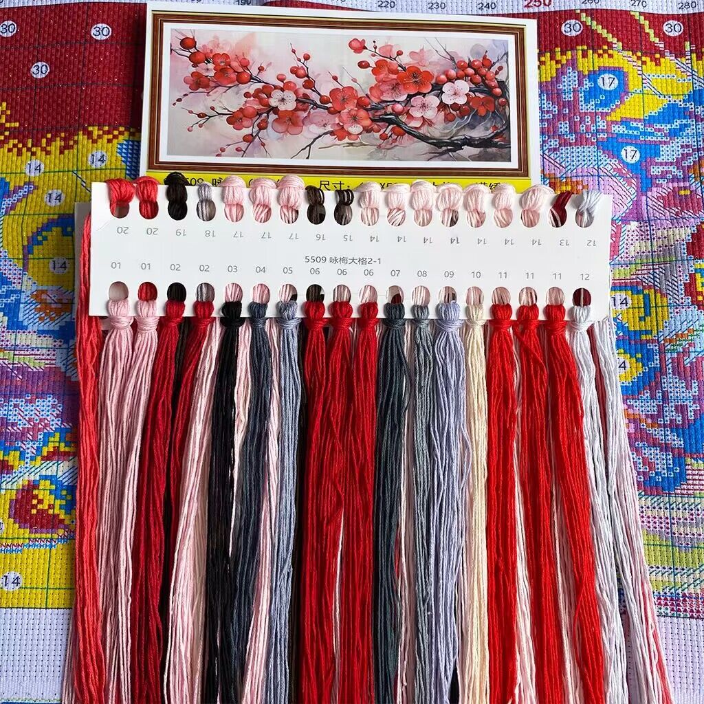 ชุดพิมพ์ลายดอกไม้สีแดงเย็บปักถ - Embroidery Tas บทวิจารณ์และราคา