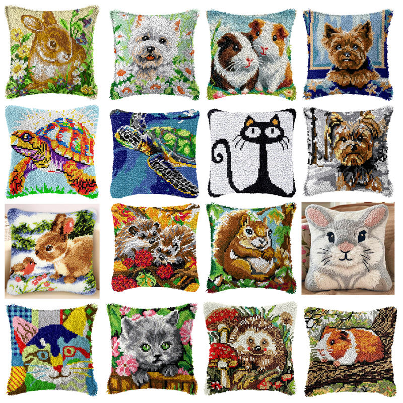 DIY กระต่ายแมว Latch Hook พรมช - Printed Embroidery Kit บทวิจารณ์และราคา