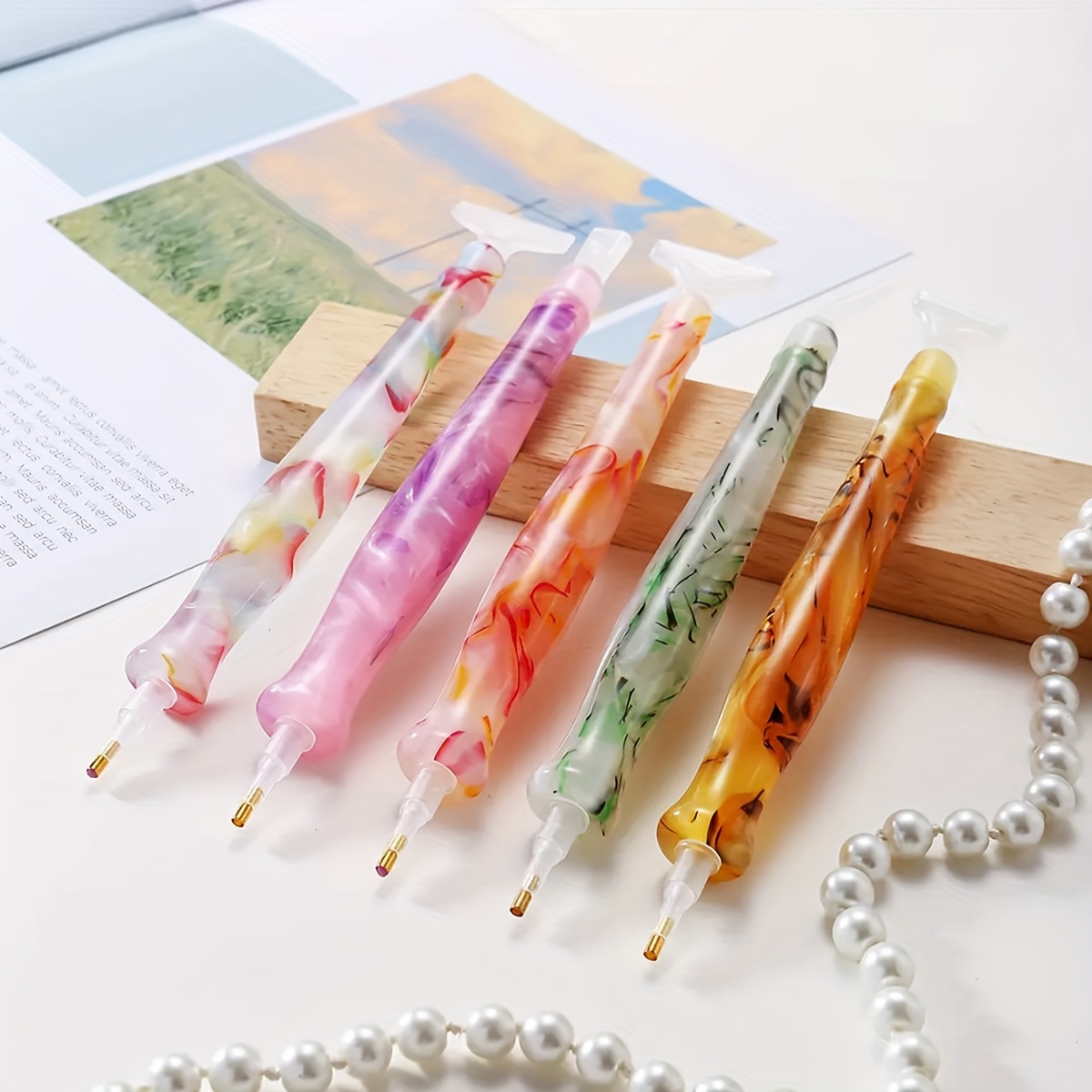 หัวปากกาเรซิ่นหลากสีแบบสุ่ม 1  - Embroidery Needle Pen บทวิจารณ์และราคา
