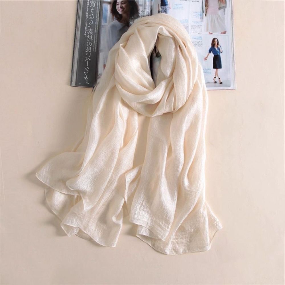 ผ้าพันคอผ้าลินินสำหรับผู้หญิงผ - Linen Fabric Natural บทวิจารณ์และราคา