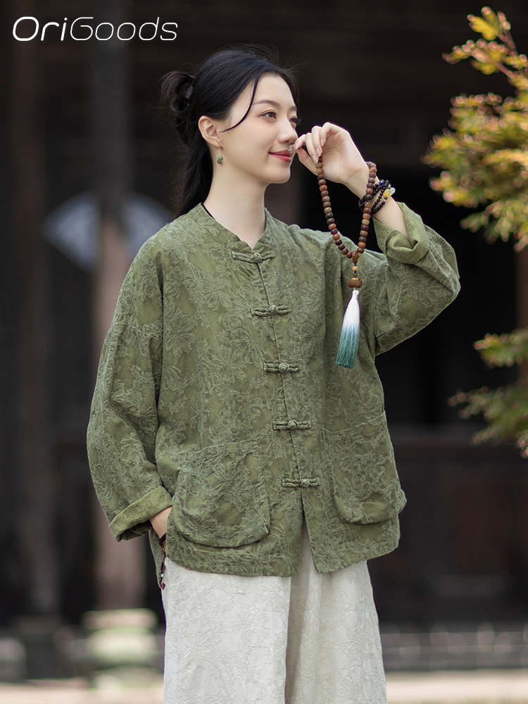 เสื้อผ้าผ้าแจ็คการ์ด OriGoods  - Linen Fabric Natural บทวิจารณ์และราคา