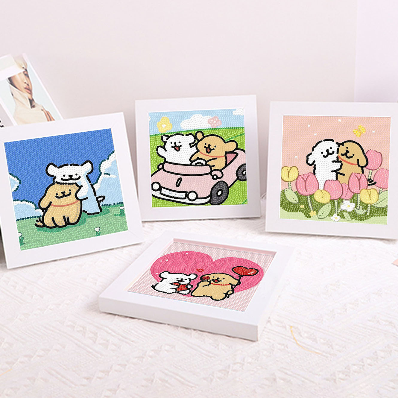ภาพวาดตกแต่งกรอบคริสตัลรูปสุนั - Embroidery Frame บทวิจารณ์และราคา