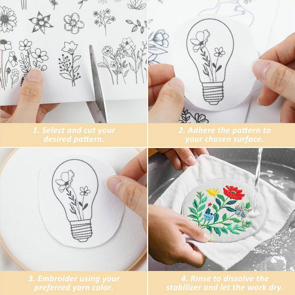 แผ่นกันซึมสำหรับงานปักลายดอกไม - Water Soluble Stabilizer บทวิจารณ์และราคา