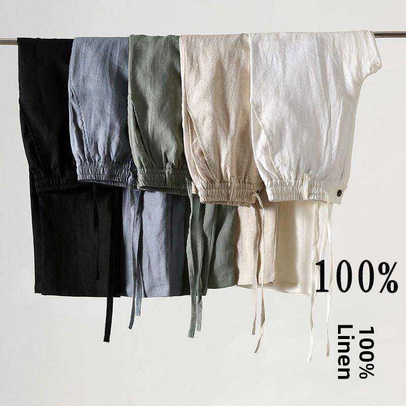 กางเกงลำลองผู้ชายผ้าฝ้ายลินินท - Linen Fabric Natural บทวิจารณ์และราคา