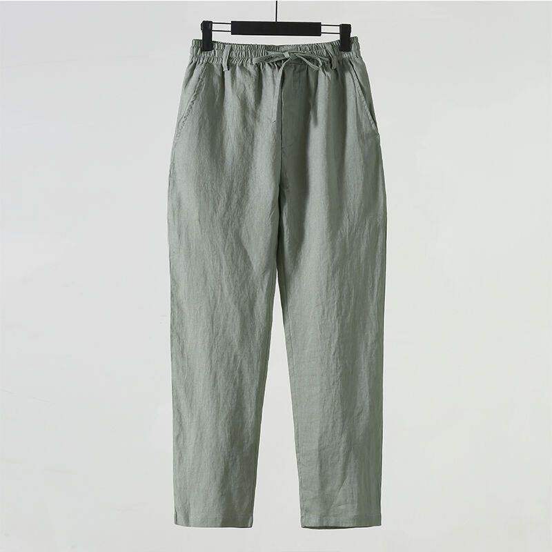 กางเกงลำลองผู้ชายผ้าฝ้ายลินินท - Linen Fabric Natural บทวิจารณ์และราคา