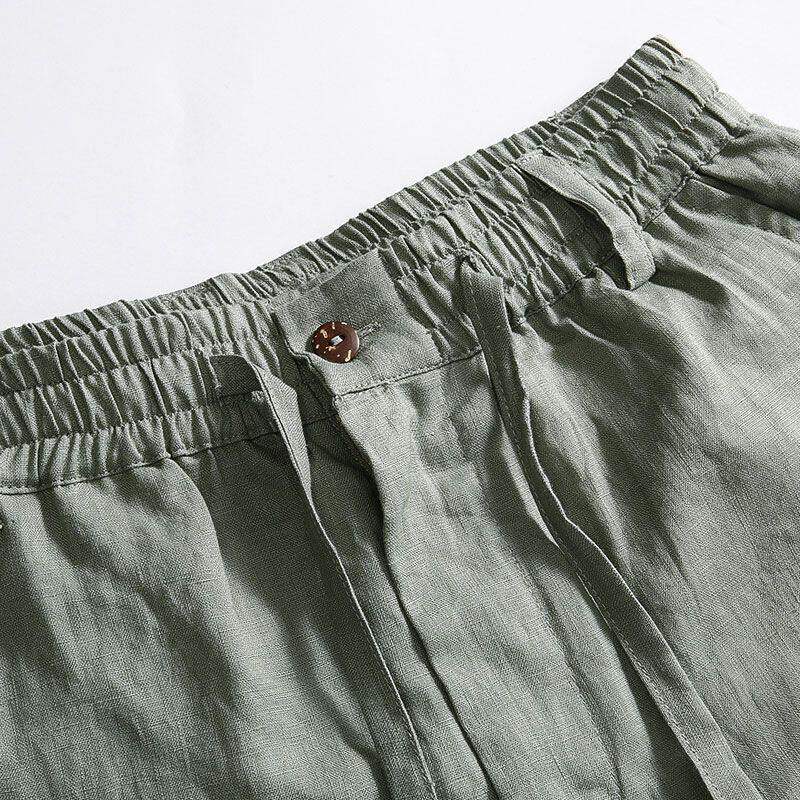 กางเกงลำลองผู้ชายผ้าฝ้ายลินินท - Linen Fabric Natural บทวิจารณ์และราคา
