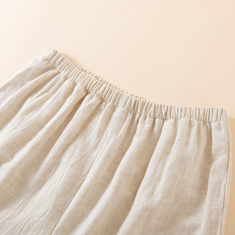 ชุดนอนผู้หญิงสไตล์ญี่ปุ่น คอวี - Linen Fabric Natural บทวิจารณ์และราคา
