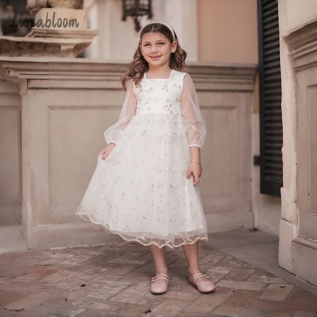 ชุดเดรสเด็กผู้หญิงแบบกำหนดเองไ - Embroidery Wedding บทวิจารณ์และราคา