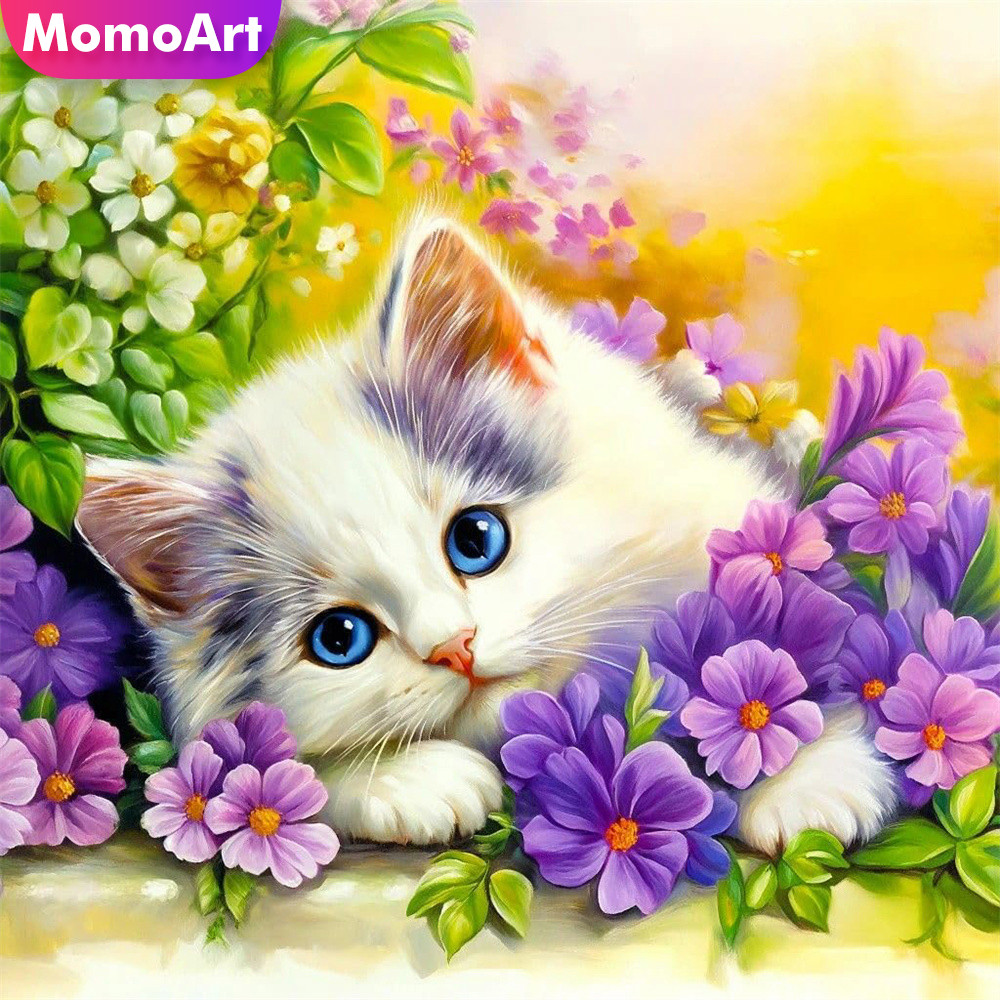 โมโมอาร์ต ชุดปักครอสติชลายแมว  - Embroidery Design Patterns Flowers บทวิจารณ์และราคา